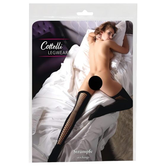 Cottelli - Sexy samodržící punčochy (černé)