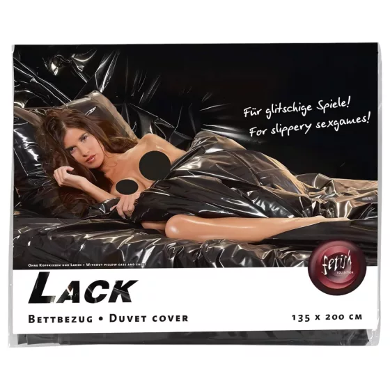 Vinyl - ložní prádlo na sex - nepropustné - černé 135x200 cm