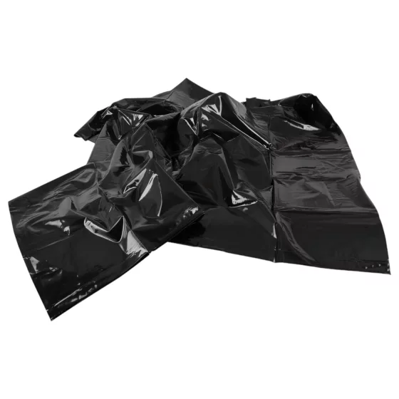 Vinyl - ložní prádlo na sex - nepropustné - černé 135x200 cm