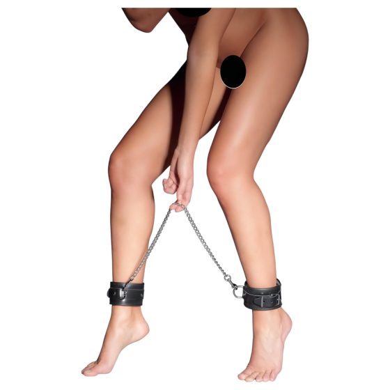 ZADO - kožená kotníková pouta (černá)