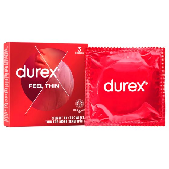 Durex - kondomy - extra tenké pro realistický pocit - 3 ks
