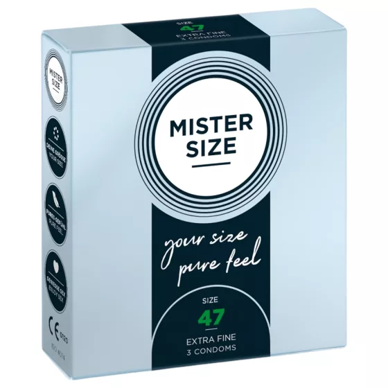Mister Size - tenký kondom - 47 mm - 3 ks