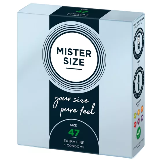 Mister Size - tenký kondom - 47 mm - 3 ks