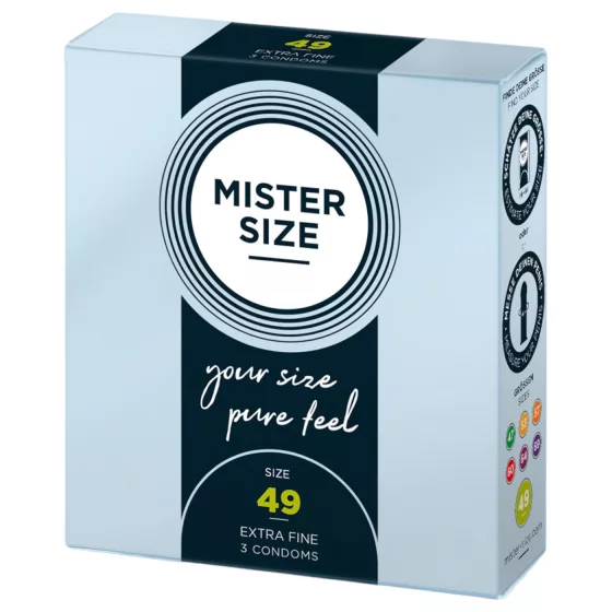 Mister Size - tenký kondom - 49 mm - 3 kusy