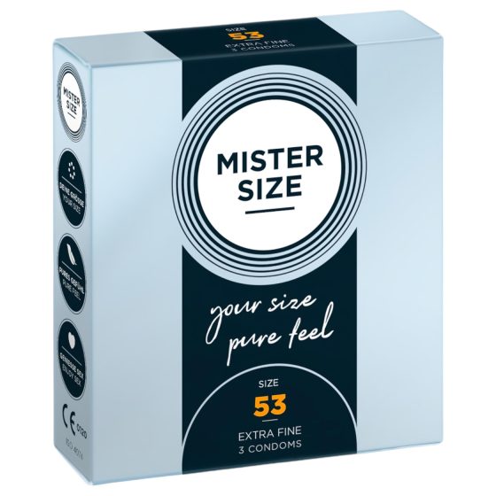 Mister Size tenký kondom - 53 mm (3 ks)