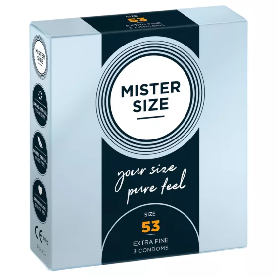 Mister Size - tenký kondom - 53 mm - 3 ks