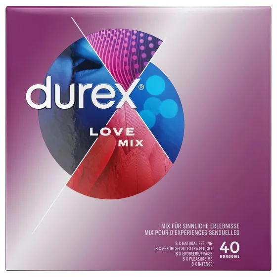 Durex Love Mix - sada kondomů - 40 kusů