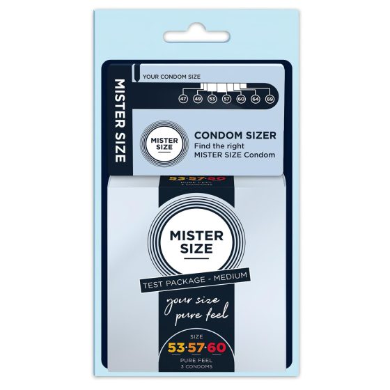Mister Size Kondom Testovací Sada s Měřičem Penisu - 3 ks