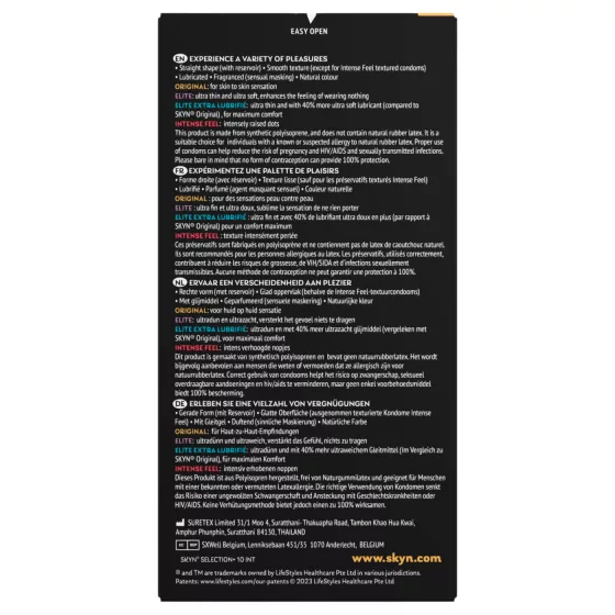 SKYN Selection+ - výběr latex-free kondomů (10 ks)
