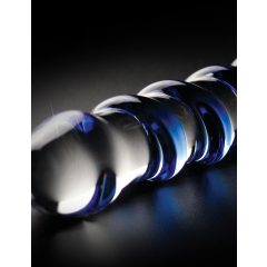   Pipedream Icicles No. 5 - skleněné spirálovité dildo (průsvitné-modré)