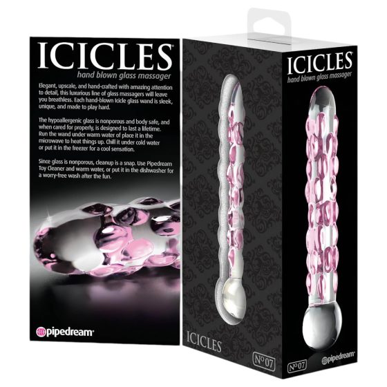 Icicles No. 7 - perlové skleněné dildo