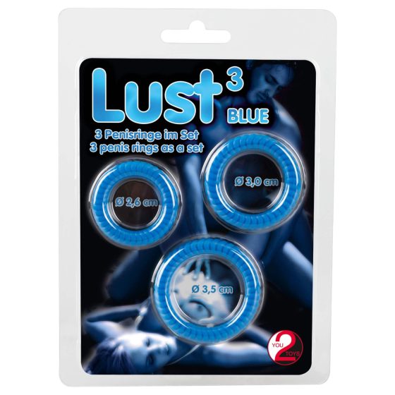 You2Toys - Trio kroužků na penis Lust - modrá