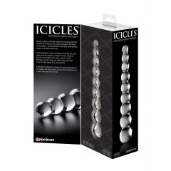   Pipedream Icicles No. 2 - skleněné kuličková dildo (průsvitné)