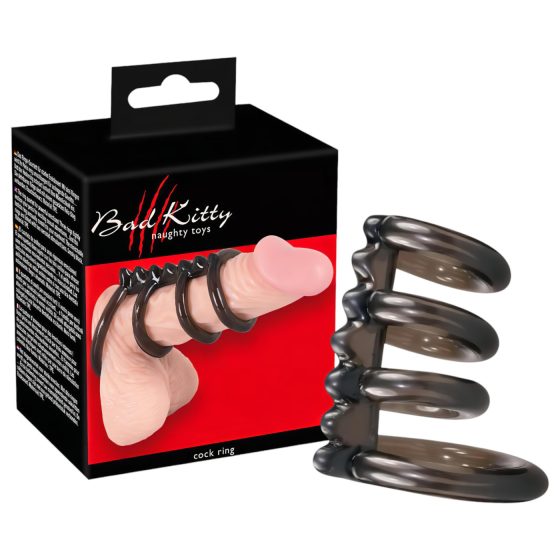 Bad Kitty - čtyřnásobný erekční kroužek s hroty
