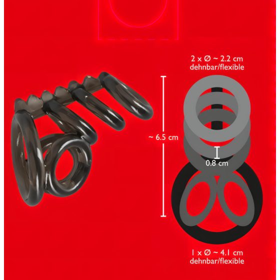 Bad Kitty - erekční kroužek na penis a varlata s hroty