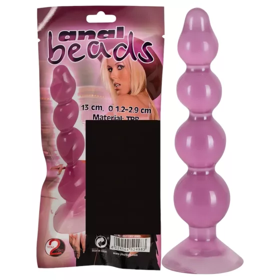 You2Toys - anální korálky - s přísavkou - fialové