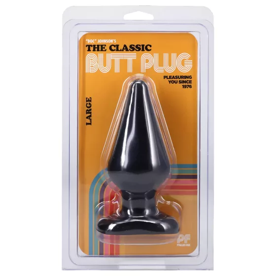 Doc Johnson - anální kolík - velký, černý, classic, 14,5 cm