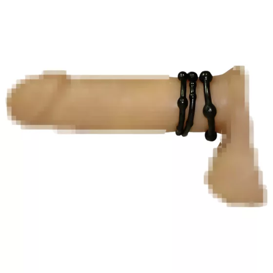 You2Toys - sada erekčních kroužků na penis - černá (3 ks)