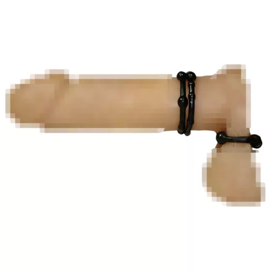 You2Toys - sada erekčních kroužků na penis - černá (3 ks)