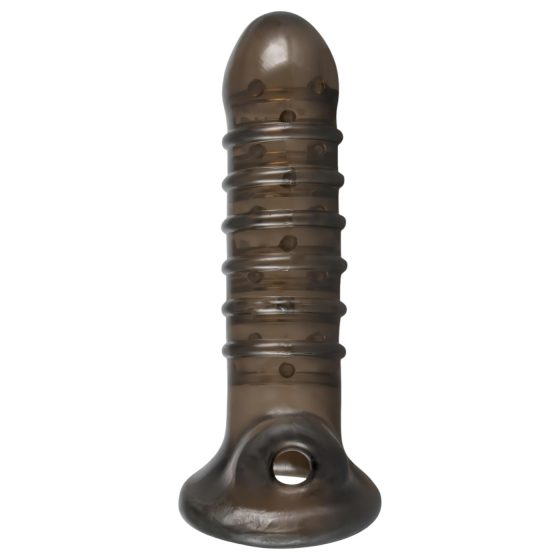 Rebel - žebrovaný návlek na penis (šedá)
