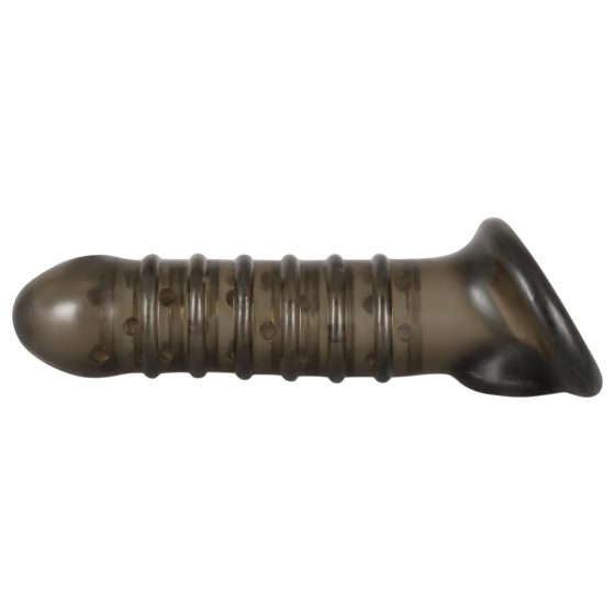 Rebel - žebrovaný návlek na penis (šedá)