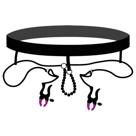 Bad Kitty - intim rozkládací svěrka se spodním prádlem - fialovo-černá (S-L)