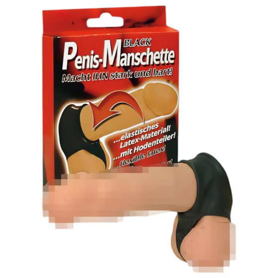 You2Toys - Latexový penisový a varlatový kroužek - černý