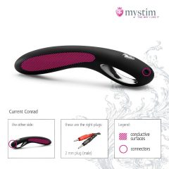 mystim Current Conrad - elektro dildo - silikon