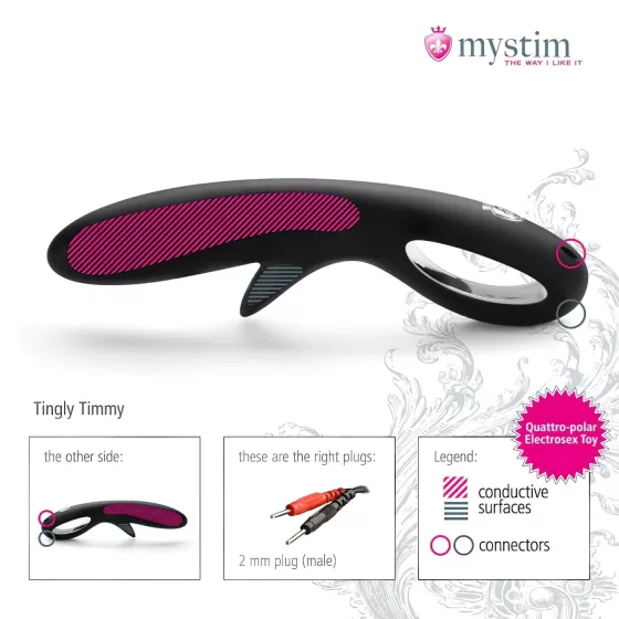 / mystim Tingly Timmy - silikonové elektro dildo