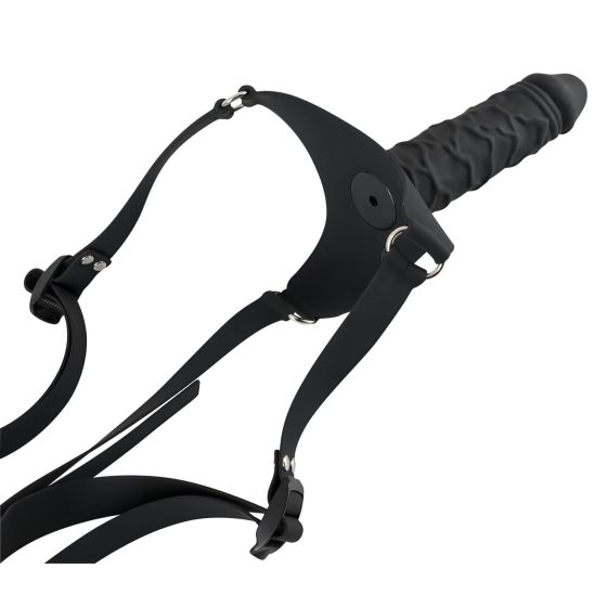 You2Toys - Silikonové Strap-On - připínací dildo (černé)