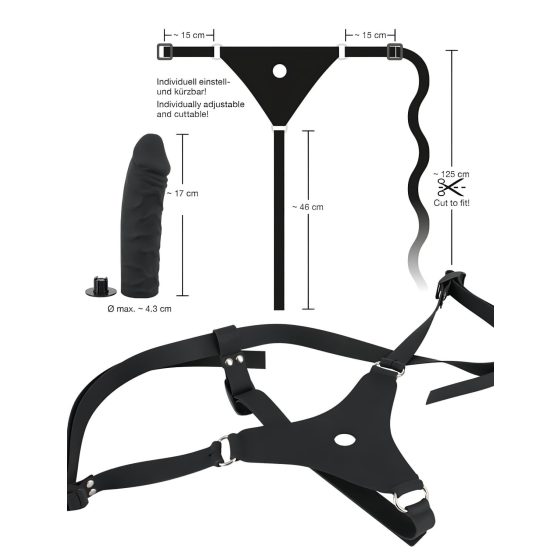 You2Toys - Silikonové Strap-On - připínací dildo (černé)