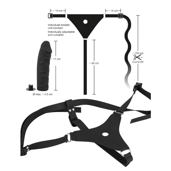 You2Toys - Silicone Strap-On - připínací dildo (černé)