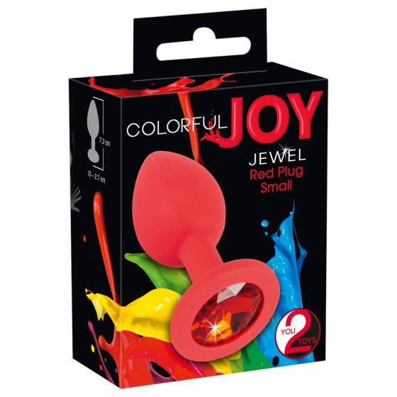 Colorful JOY - malý silikonový anální kolík (červený)