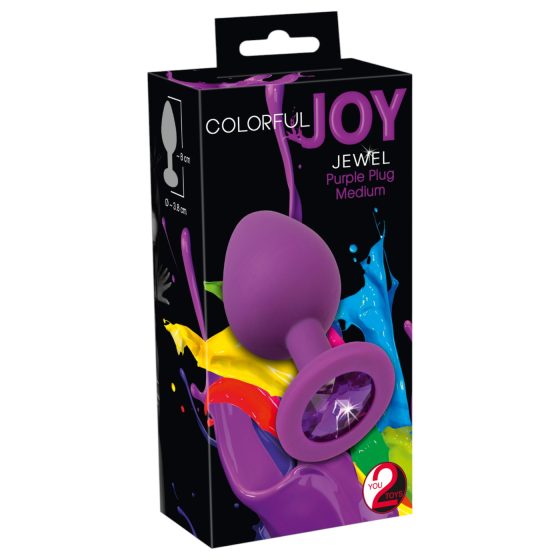 Colorful JOY - silikonový anální kolík - střední (fialový)