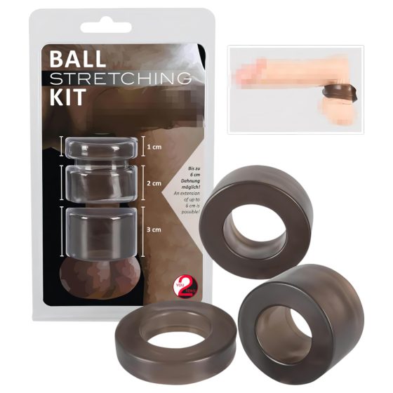 You2Toys - Ball - sada kroužků na penis a zátěž - (šedá)