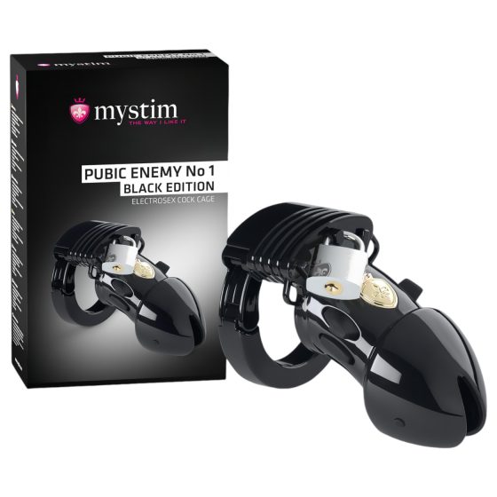 mystim Černá Edice PUBIC ENEMY No 1 - elektro penisový klec
