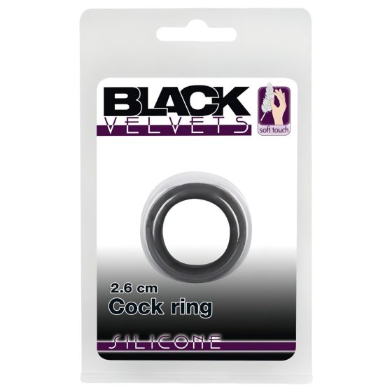 Black Velvet - silnostěnný erekční kroužek (2,6 cm) - černý