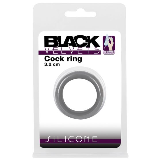 Black Velvet - silnostěnný erekční kroužek (3,2 cm) - černý