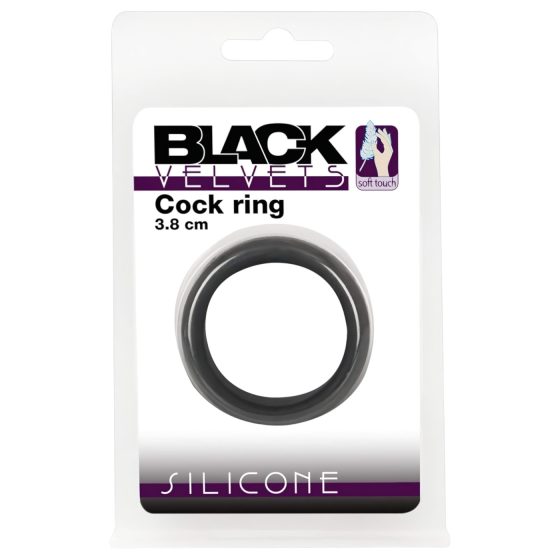 Black Velvet - silnostěnný erekční kroužek (3,8 cm) - černý