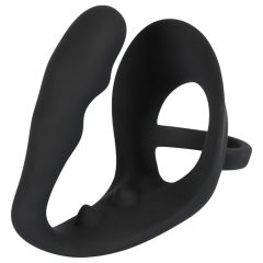   Black Velvet - anální dildo s kroužky na penis a varlata (černé)