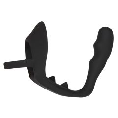   You2Toys Black Velvet Ring&Plug - krúžok na penis a semenníky s análnym dildom (čierny)
