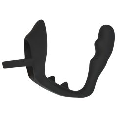   Black Velvet - anální dildo s kroužky na penis a varlata (černé)
