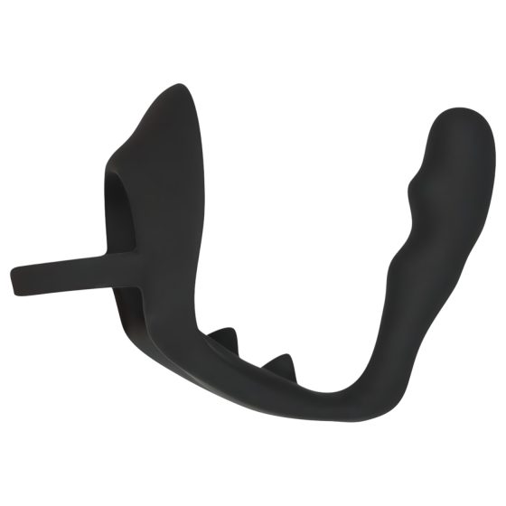 Black Velvet - anální dildo s kroužky na penis a varlata (černé)