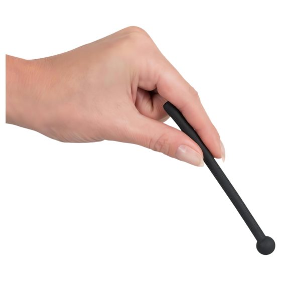 Dilator pro Piss Play - dutý silikonový dilatátor močové trubice (černý)