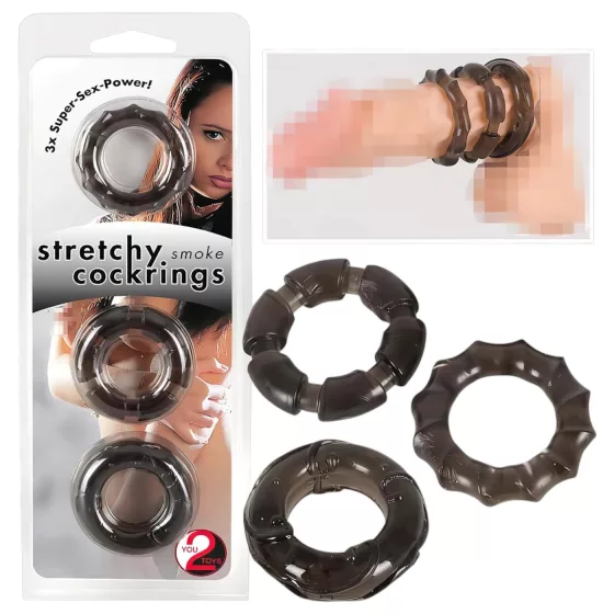 You2Toys - Sada erekčních kroužků (3 ks) - šedá