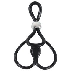   You2Toys - Tripla, nastavitelný kroužek na penis a varlata (černá)