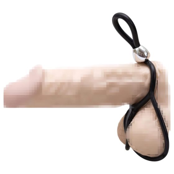 You2Toys - Tripla, nastavitelný kroužek na penis a varlata (černá)