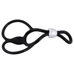   You2Toys - Tripla, nastavitelný kroužek na penis a varlata (černá)