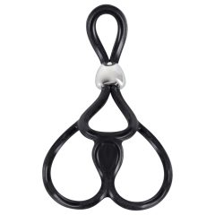  You2Toys - Tripla, nastavitelný kroužek na penis a varlata (černá)