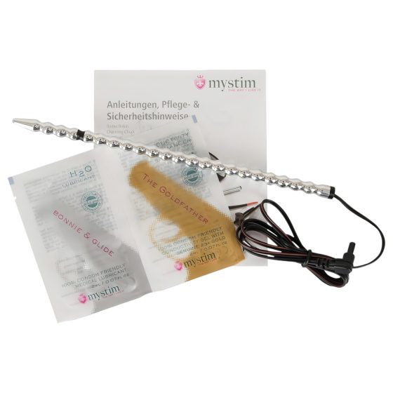 mystim Tickleberry Finn - kuličkový elektro dildo pro močovou trubici